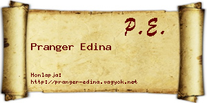 Pranger Edina névjegykártya